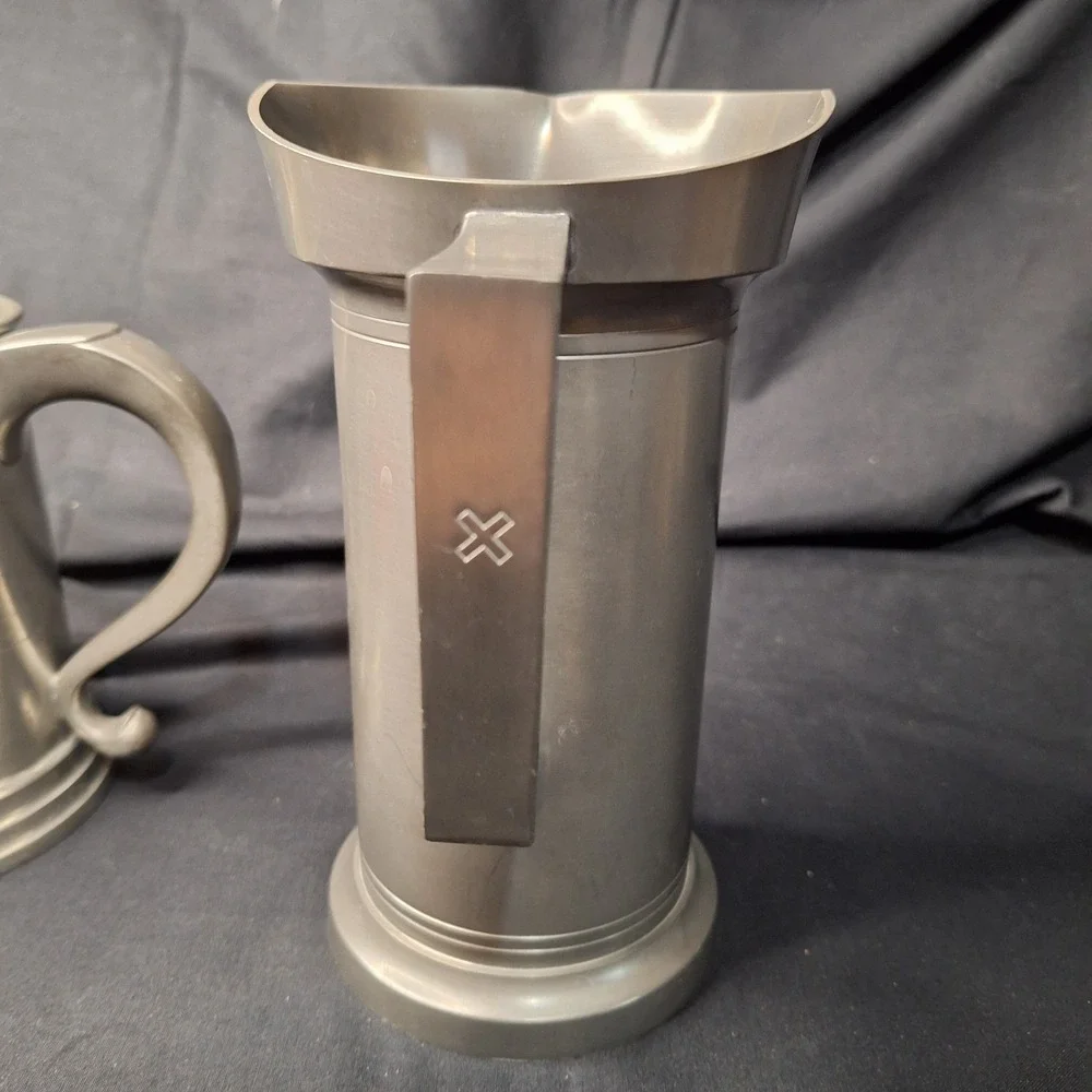 Royal‎ Holland KMD Daalderop Pewter Pitcher & Woodbury Pewterers Beer Stein Set